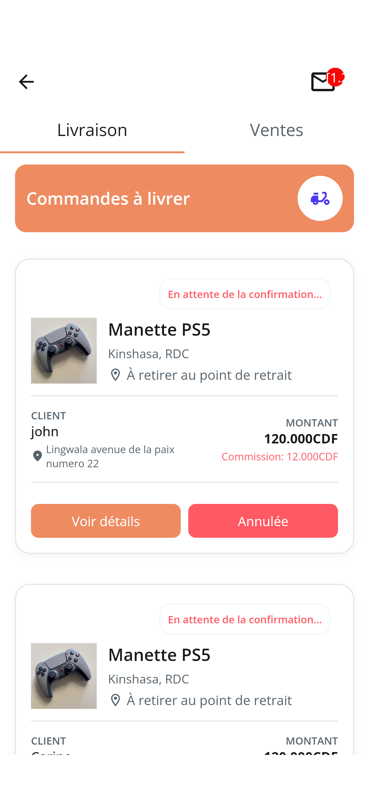 Suivi des ventes et livraisons dans l’application COSMOS
